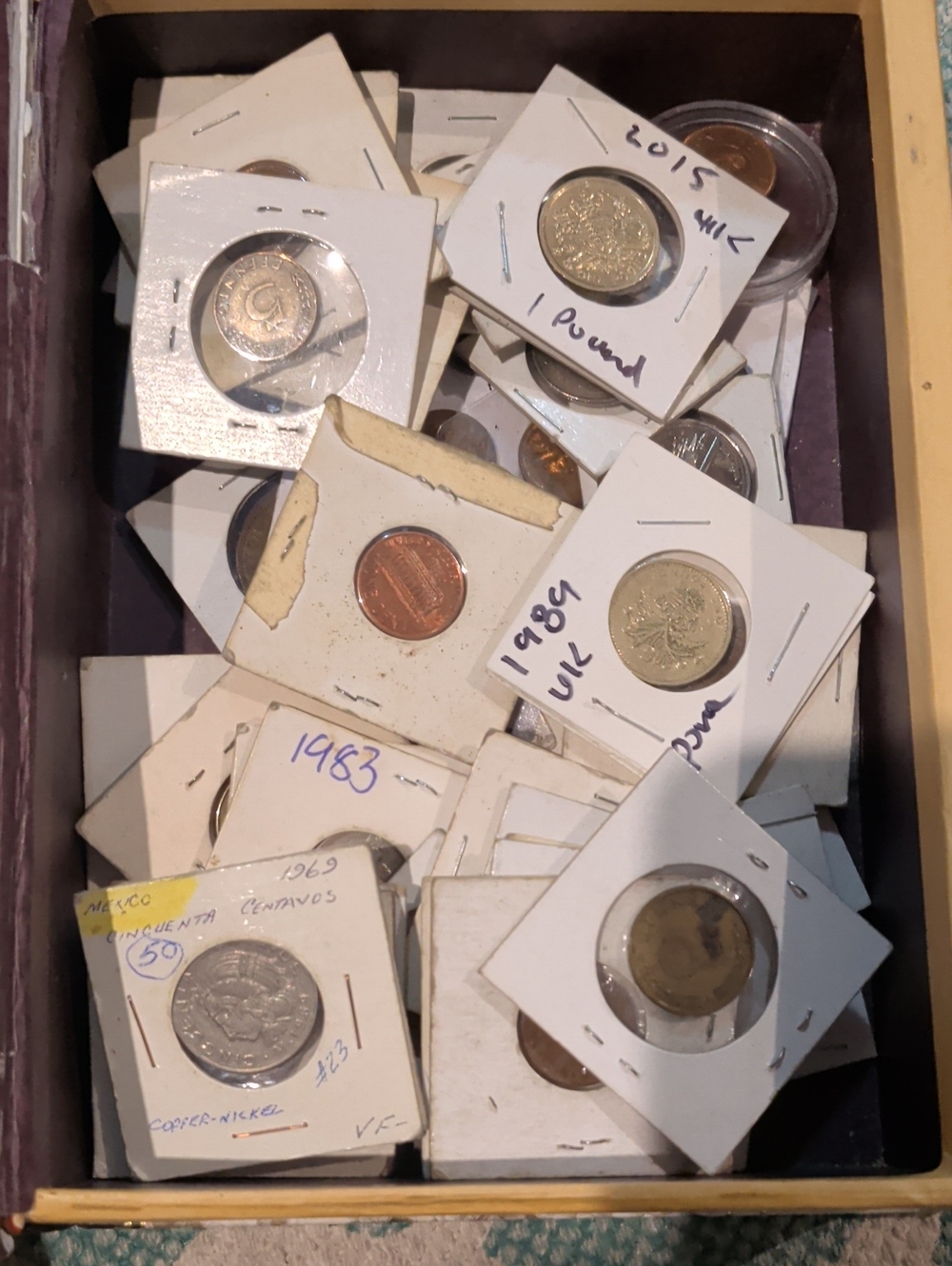 Box Full Of Old Collectable Coins. From All Over The World!